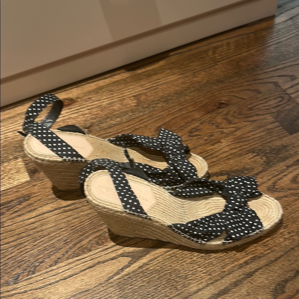 Designer Polka Dot Espadrille Sandals - Black - Picture 4 of 4